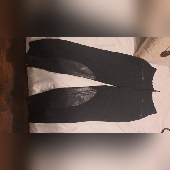 D&G Dolce & Gabbana Black Leather Trim Riding Pants size 42, waist 14" hips 18" - Picture 11 of 16